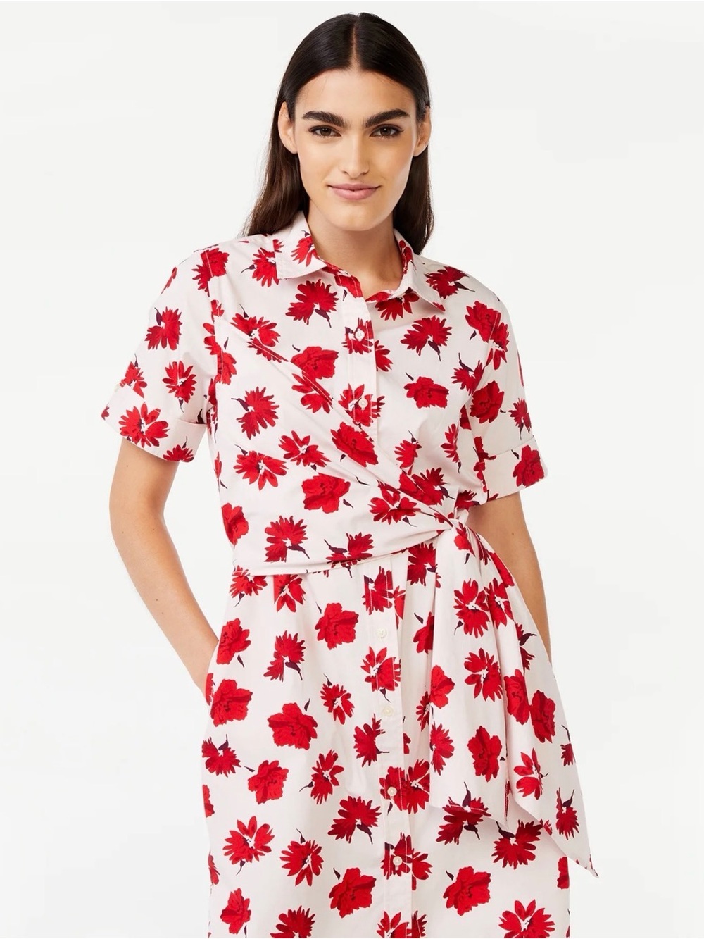 Free Assembly Pink Midi Shirt Dress size Large